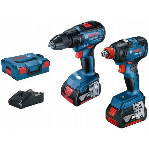 BOSCH GSR 18V-50 + GDX 18V-200 Şarjlı Vidalama ve Delme Seti 2 x 4.0 Amper Çift Akülü